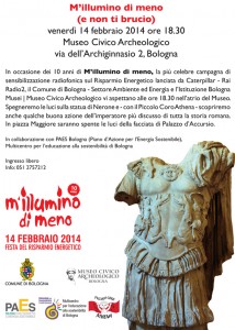 Bologna partecipa ai 10 anni di M’Illumino di meno spegnendo la statua di Nerone
