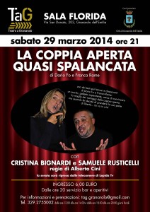 Da I Cesaroni al Teatro di Granarolo: la Bignardi in LA COPPIA APERTA…