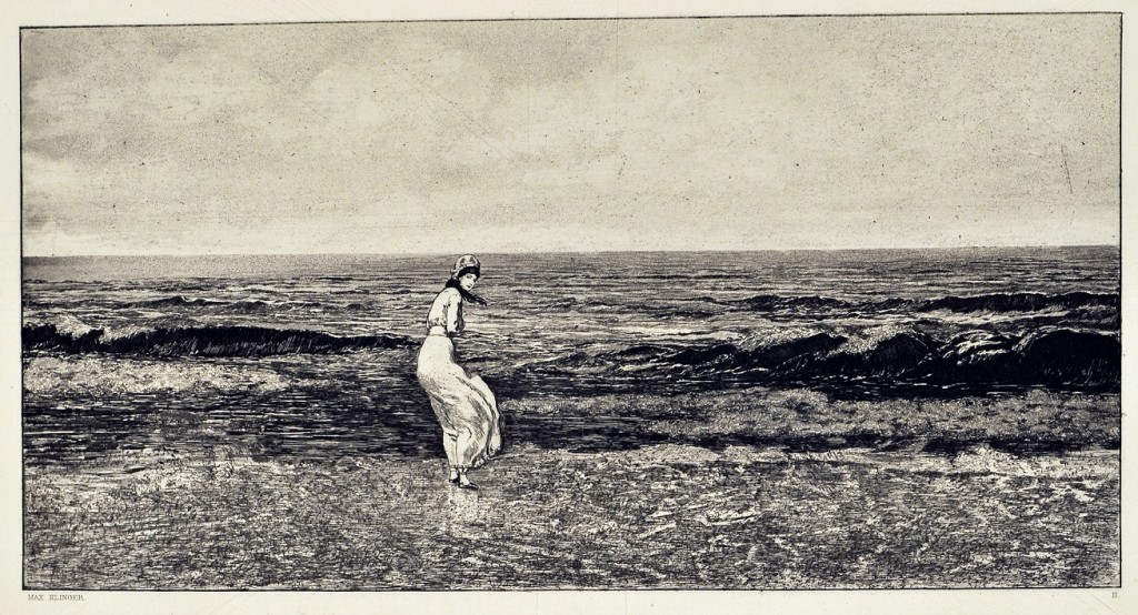 KLINGER In riva al mare da Intermezzi Opus IV 1881 acquaforte e acquatinta