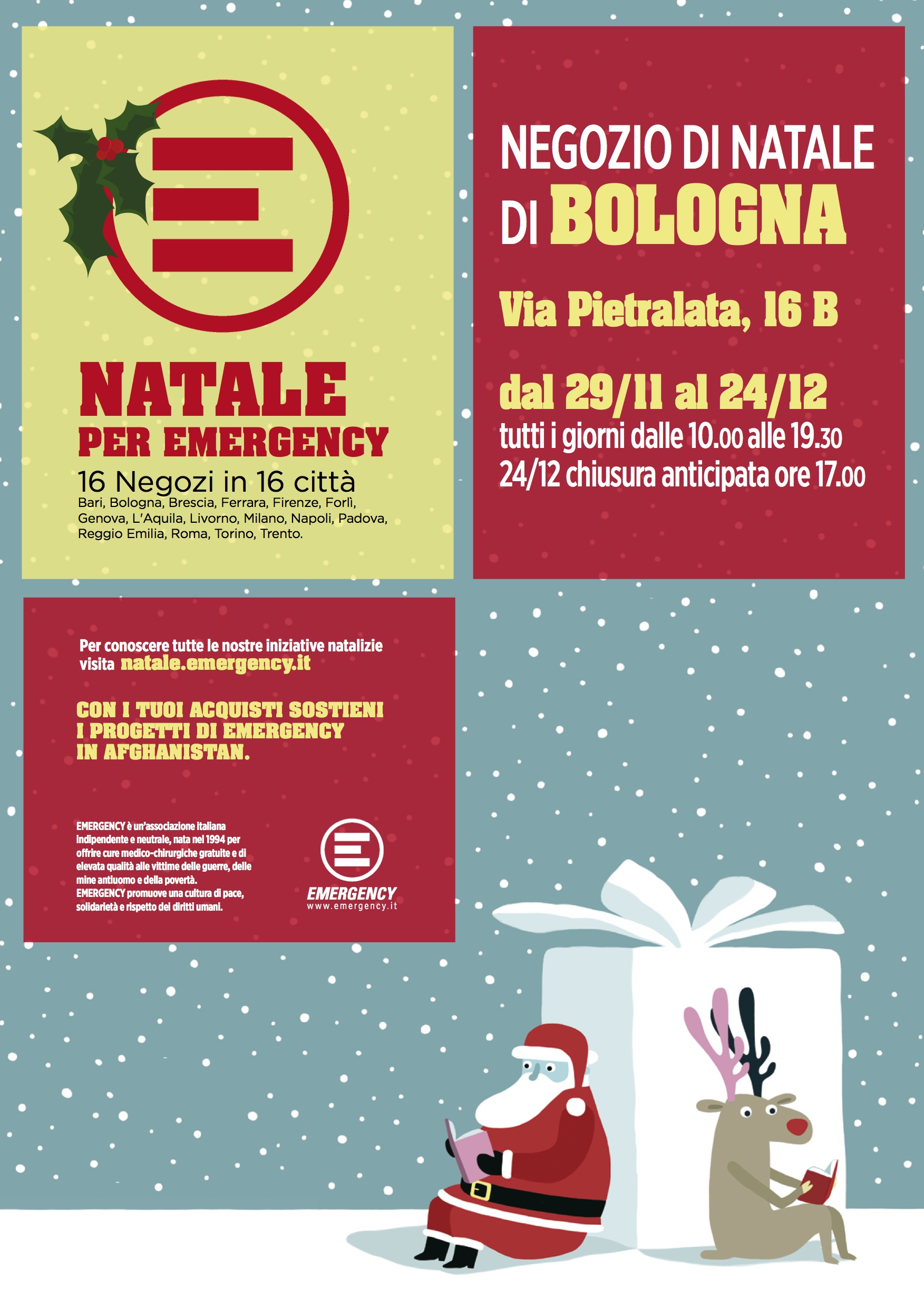 Emergency Regali Di Natale.Dal 29 Novembre Apre A Bologna Il Negozio Di Natale Di Emergency Bologna Da Vivere Com Magazine