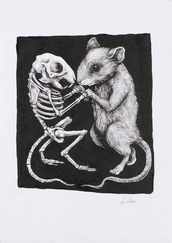 La copertina dell'ultimo numero del foglio di Bologna da Vivere by Ericailcane. Foto di Rolando Paolo Guerzoni. Courtesy SetUp Fair e galleria D406-fedeli alla linea