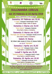 DULCAMARA CIRCUS: due mesi di spettacoli a Dulcamara